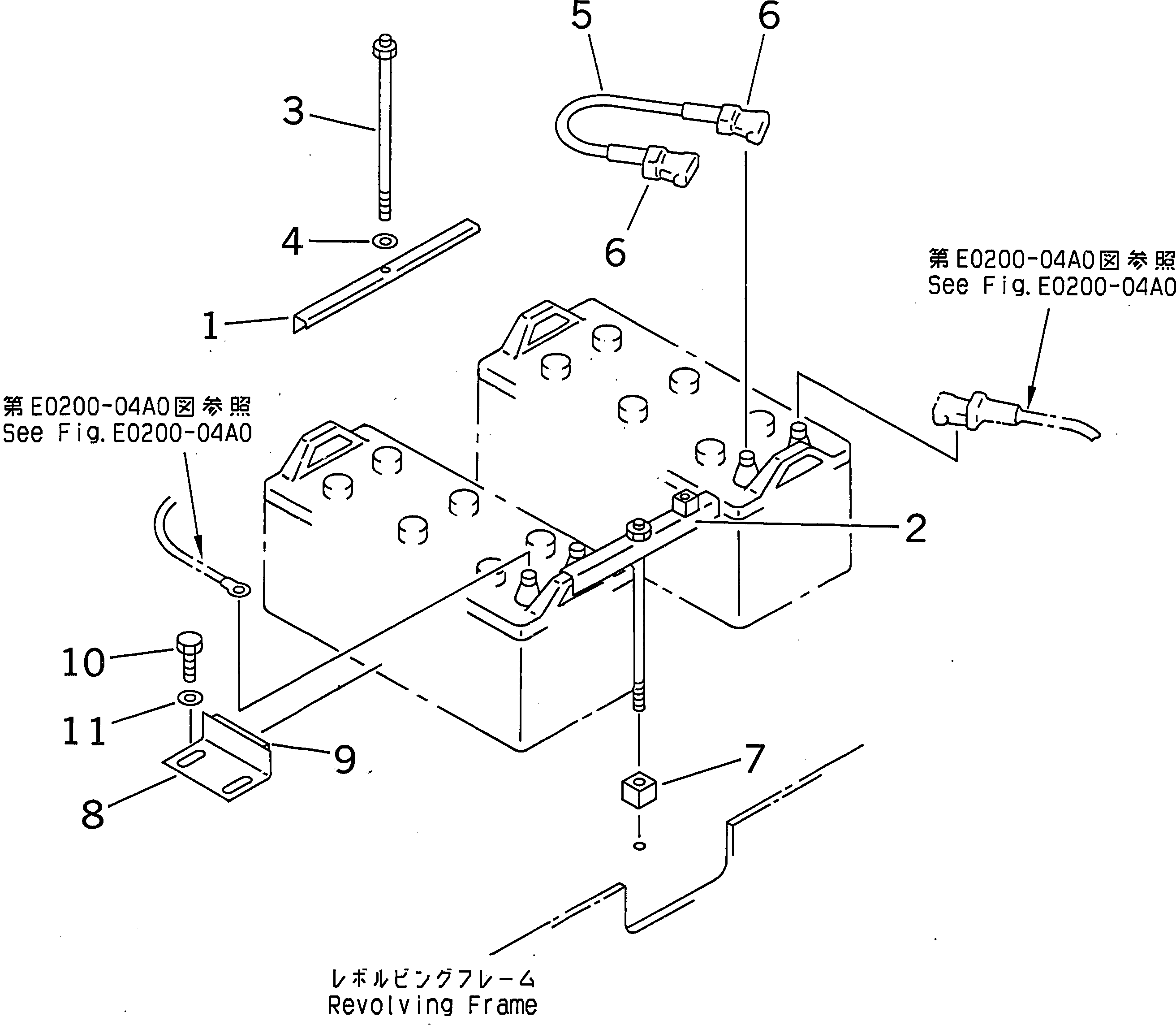 Komatsu parts book diagram for PC350-6 S/N 10001-UP: BATTERY LESS