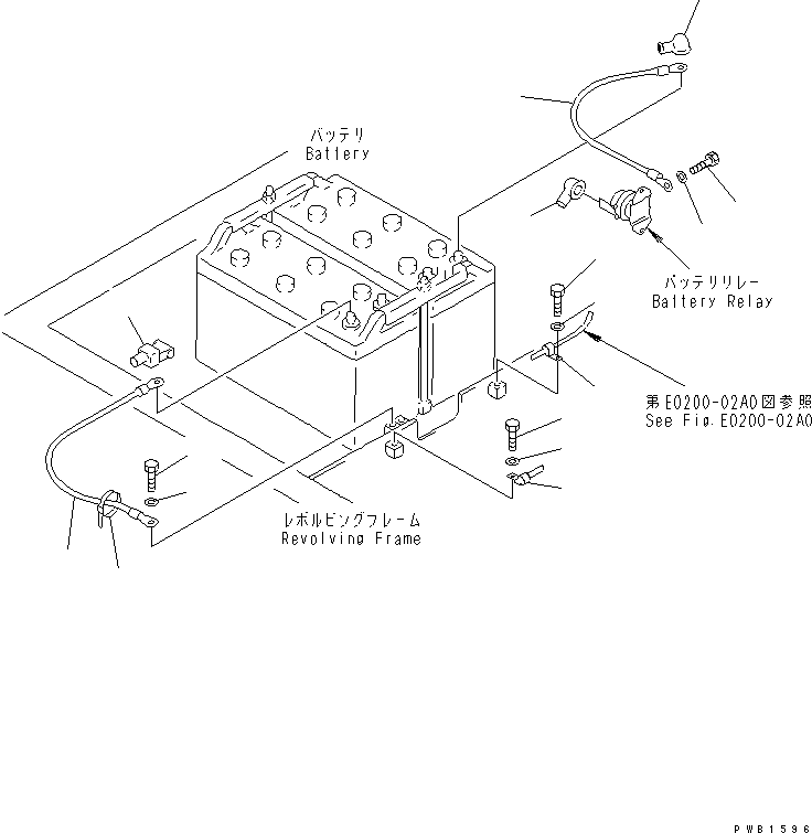Komatsu parts book diagram for PC350-6 S/N 10001-UP: WIRING (BATTERY CASE SIDE)
