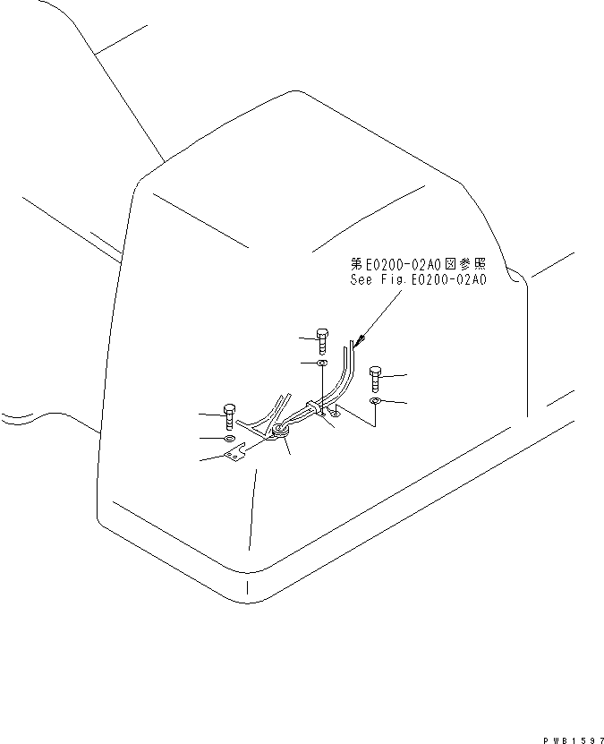 Komatsu parts book diagram for PC350-6 S/N 10001-UP: WIRING (CLAMP)