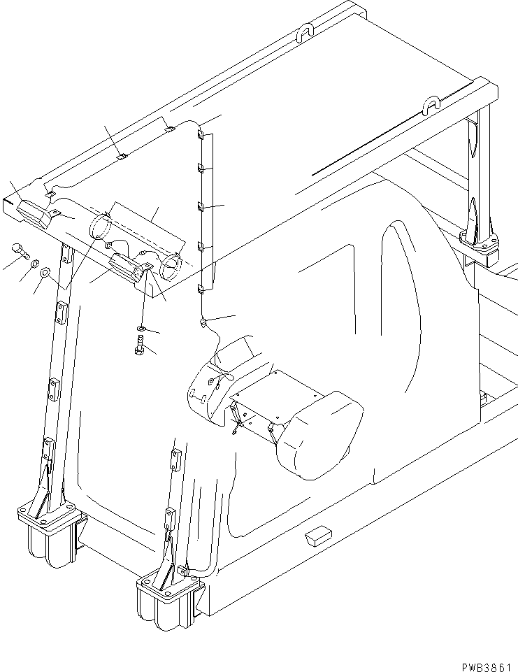 Komatsu parts book diagram for PC350-6 S/N 10001-UP: ADDITIONAL WORK LAMP(#10233-)
