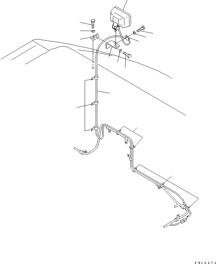 Komatsu parts book diagram for PC350-6 S/N 10001-UP: REAR WORK LAMP(#12098-)