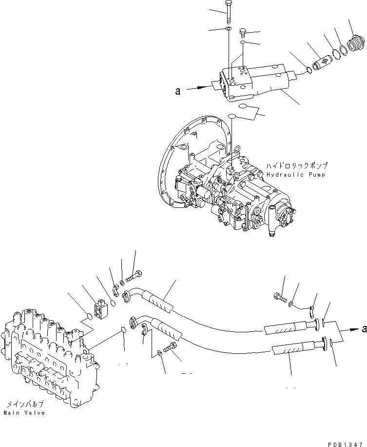 Komatsu parts book diagram for PC350-6 S/N 10001-UP: DELIVERY LINE (WITH INLINES FILTER)(#10001-11999)
