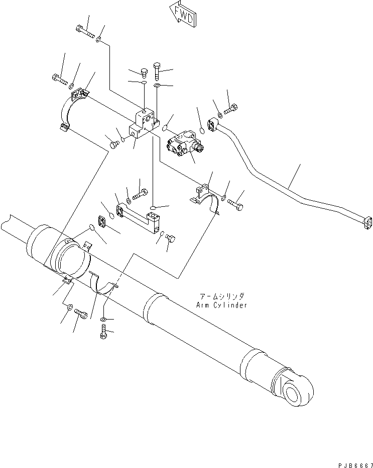 Komatsu parts book diagram for PC350-6 S/N 10001-UP: DRIFT PRIVENTIVE (BOOM AND ARM) (LOCK VALVE)(#10338-)