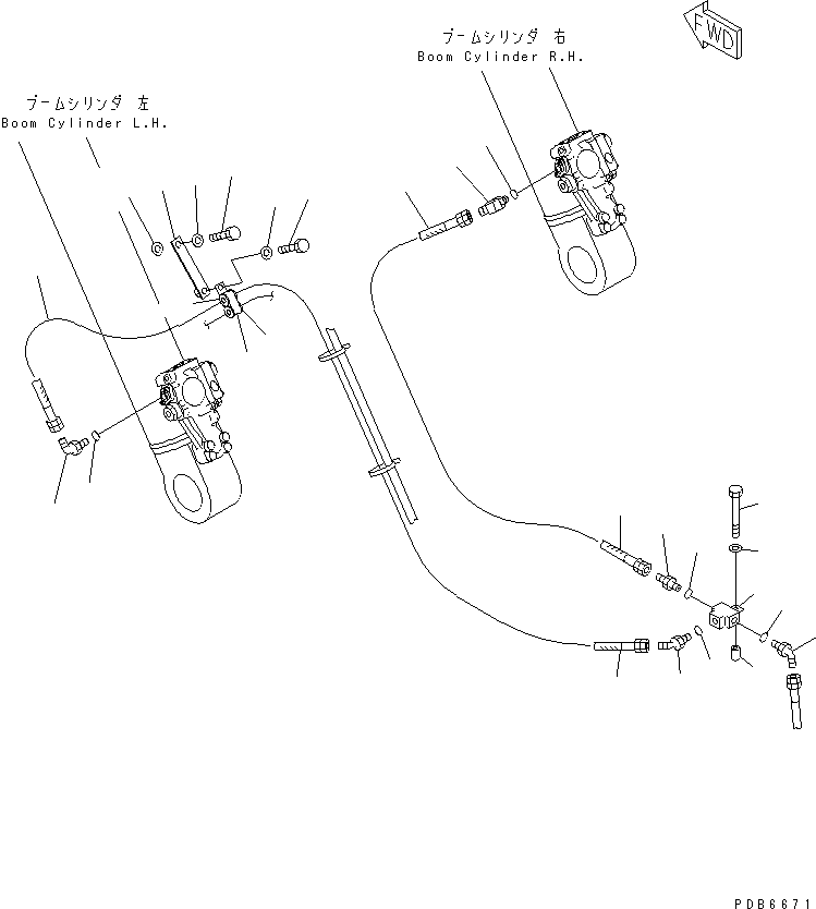 Komatsu parts book diagram for PC350-6 S/N 10001-UP: BOOM BURST VALVE(#10429-)