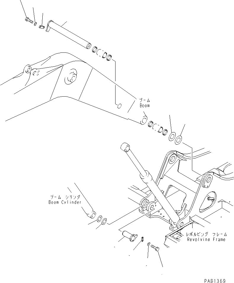 Komatsu parts book diagram for PC350-6 S/N 10001-UP: BOOM FOOT PIN
