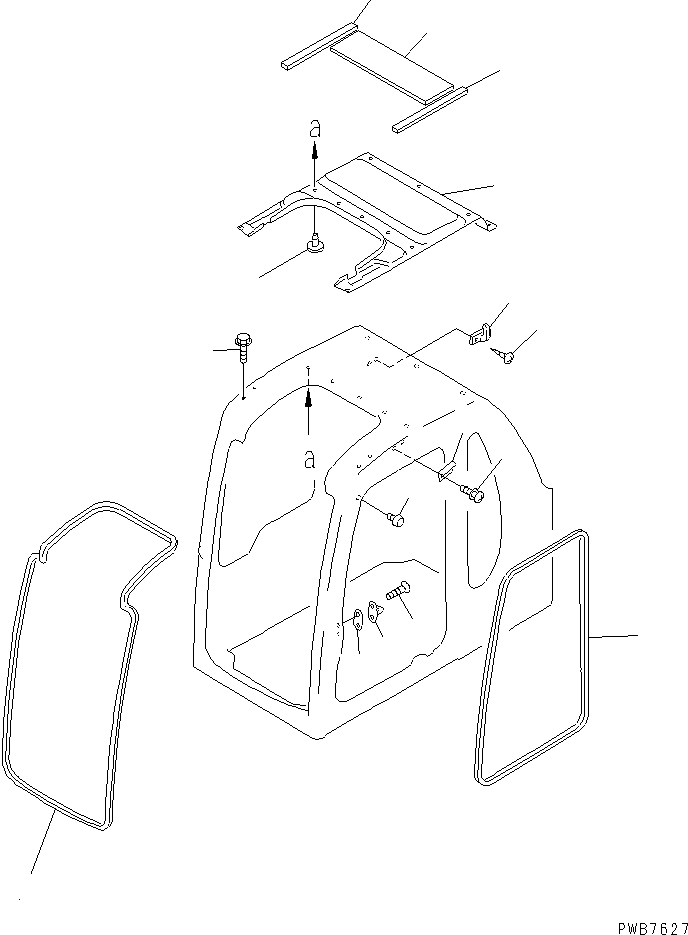 Komatsu parts book diagram for PC350-6 S/N 10001-UP: OPERATOR'S CAB (INSIDE COVER)(#12001-)