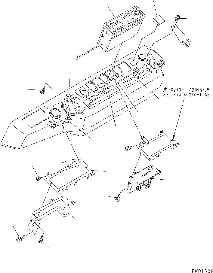 Komatsu parts book diagram for PC350-6 S/N 10001-UP: OPERATOR'S CAB (PANEL) (HARNESS) (WITH HEATER AND RADIO)