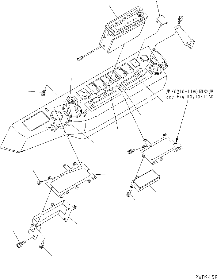 Komatsu parts book diagram for PC350-6 S/N 10001-UP: OPERATOR'S CAB (PANEL) (HARNESS) (WITH RADIO)