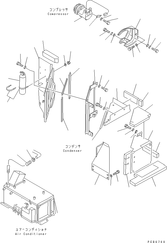 Komatsu parts book diagram for PC350-6 S/N 10001-UP: AIR CONDITIONER (UNIT)(#10338-11999)