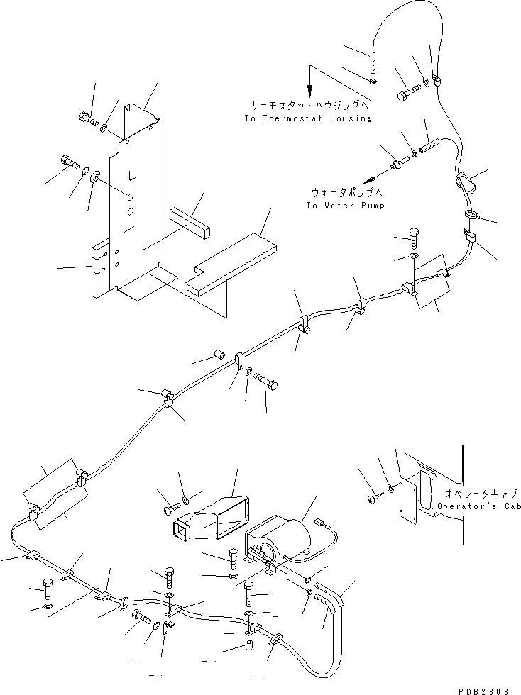 Komatsu parts book diagram for PC350-6 S/N 10001-UP: CAR HEATER (2000 KCAL)(#10001-10337)
