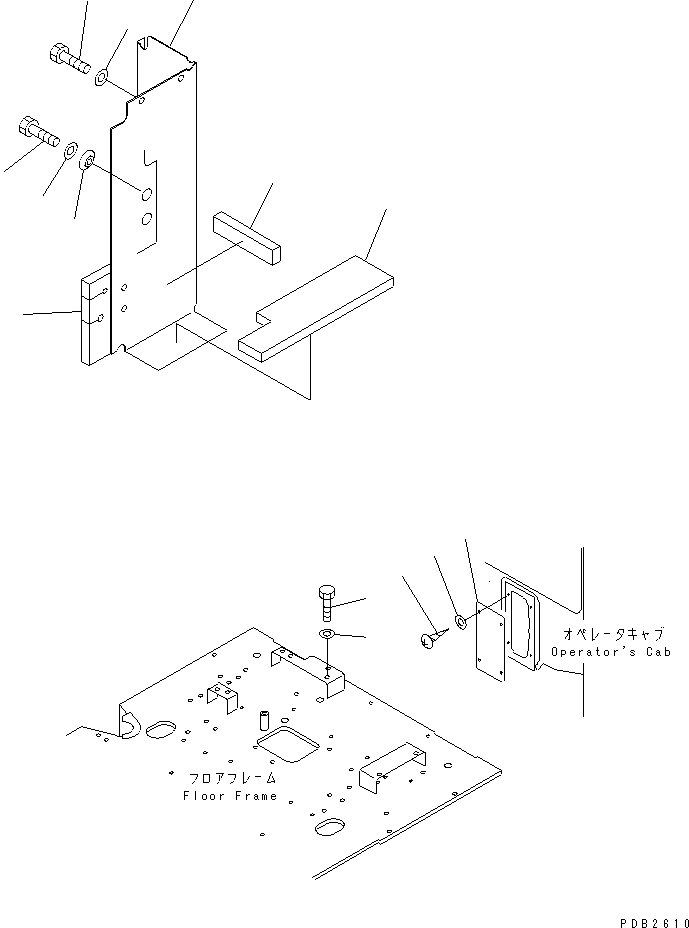 Komatsu parts book diagram for PC350-6 S/N 10001-UP: HEATER LESS