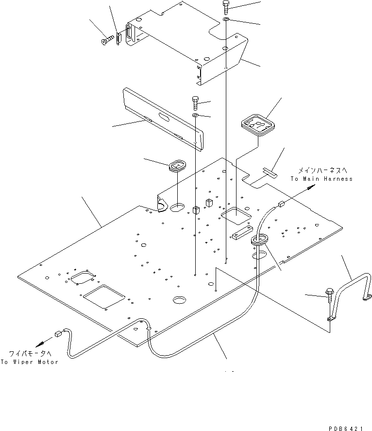 Komatsu parts book diagram for PC350-6 S/N 10001-UP: FLOOR FRAME(#10338-10800)