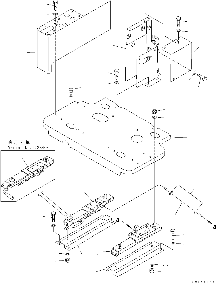 Komatsu parts book diagram for PC350-6 S/N 10001-UP: FLOOR FRAME (RIGHT STAND) (STAND ? FRAME AND ADJUSTER)(#12194-)