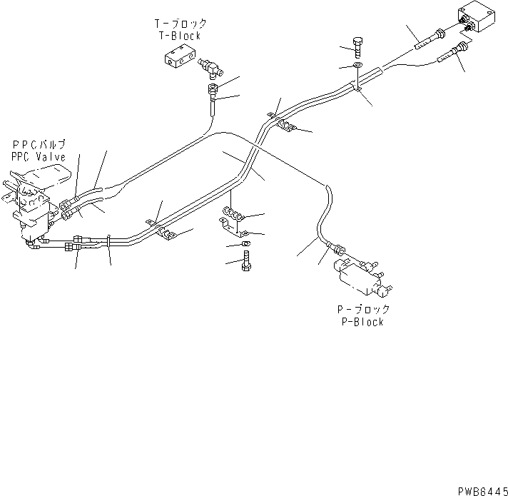Komatsu parts book diagram for PC350-6 S/N 10001-UP: FLOOR FRAME (ATTACHMENT PPC LINE) (PPC) (1 ACTUATOR)(#12001-12193)