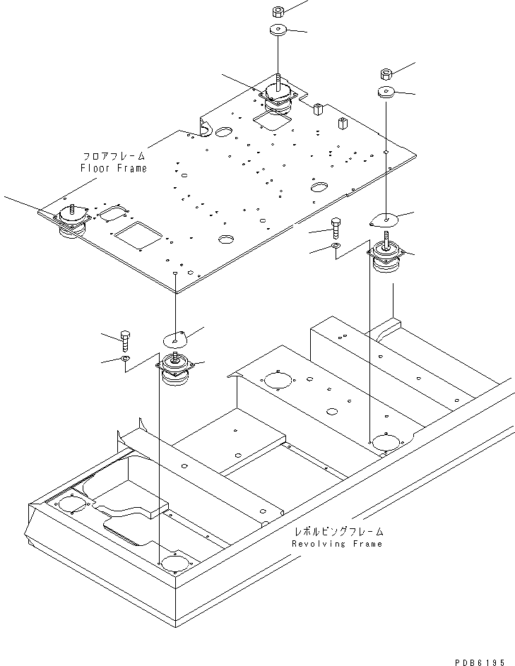 Komatsu parts book diagram for PC350-6 S/N 10001-UP: FLOOR MOUNT(#10338-11999)