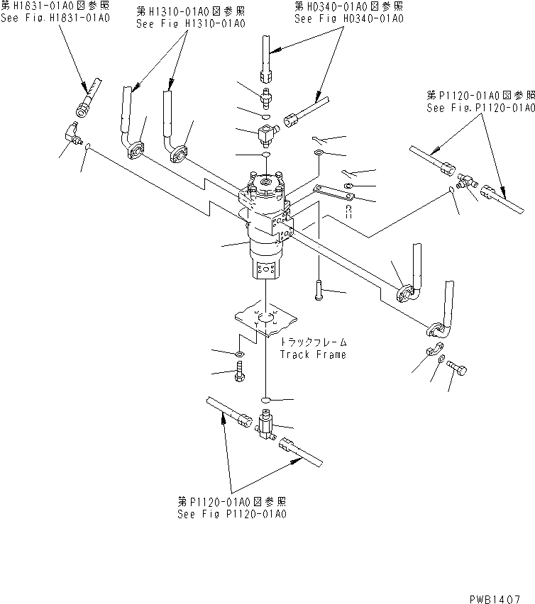 Komatsu parts book diagram for PC350-6 S/N 10001-UP: SWIVEL JOINT (CONNECTING PARTS) (TRAVEL SPEED 3RD)(#10001-12283)
