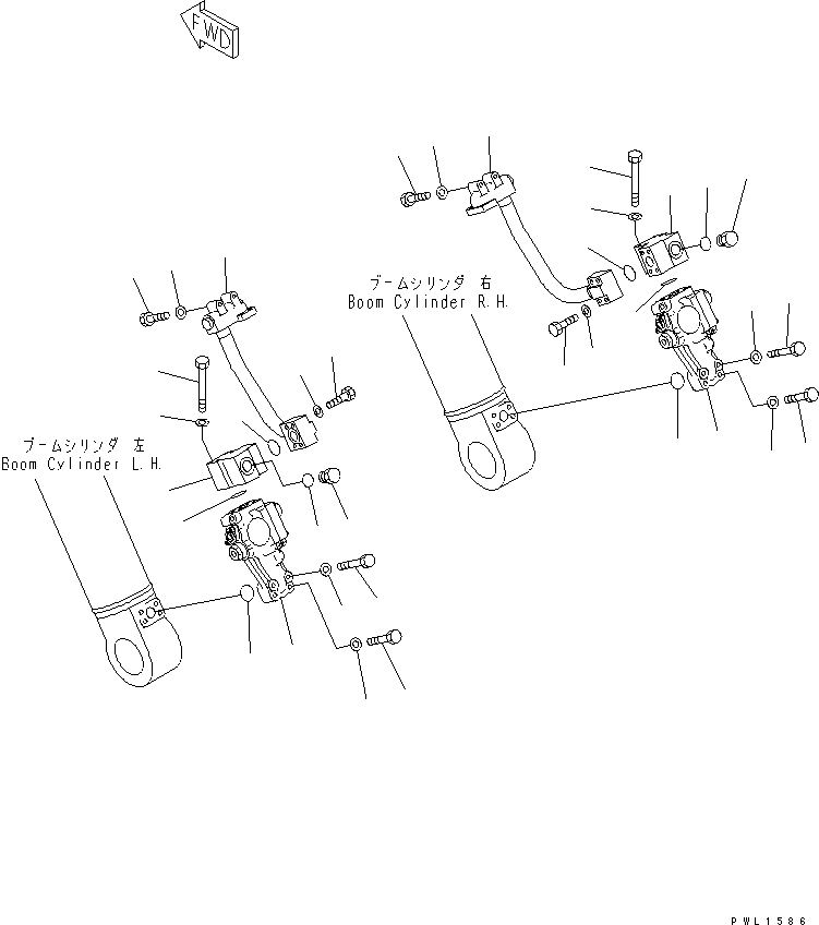 Komatsu parts book diagram for PC350-6 S/N 10001-UP: BOOM CYLINDER (BURST VALVE)(#12434-)