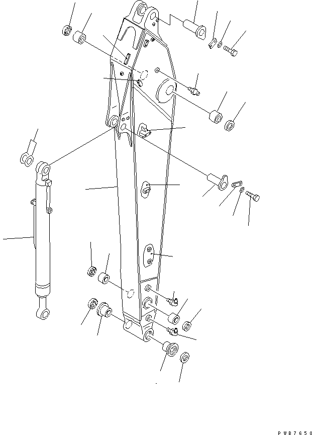 Komatsu parts book diagram for PC350-6 S/N 10001-UP: ARM (3.2M) (HEAVY DUTY) (ARM AND BUCKET CYLINDER) (FOR ADDITIONALPIPING)(#10669-)