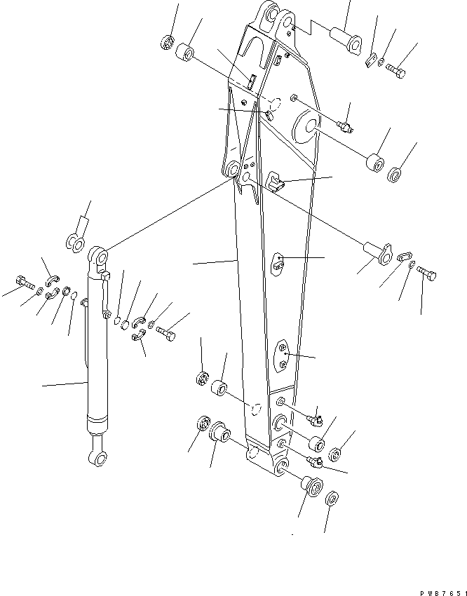 Komatsu parts book diagram for PC350-6 S/N 10001-UP: ARM (3.2M) (HEAVY DUTY) (ARM AND BUCKET CYLINDER) (FOR ADDITIONALPIPING) (FOR COMPONENT)(#10669-)
