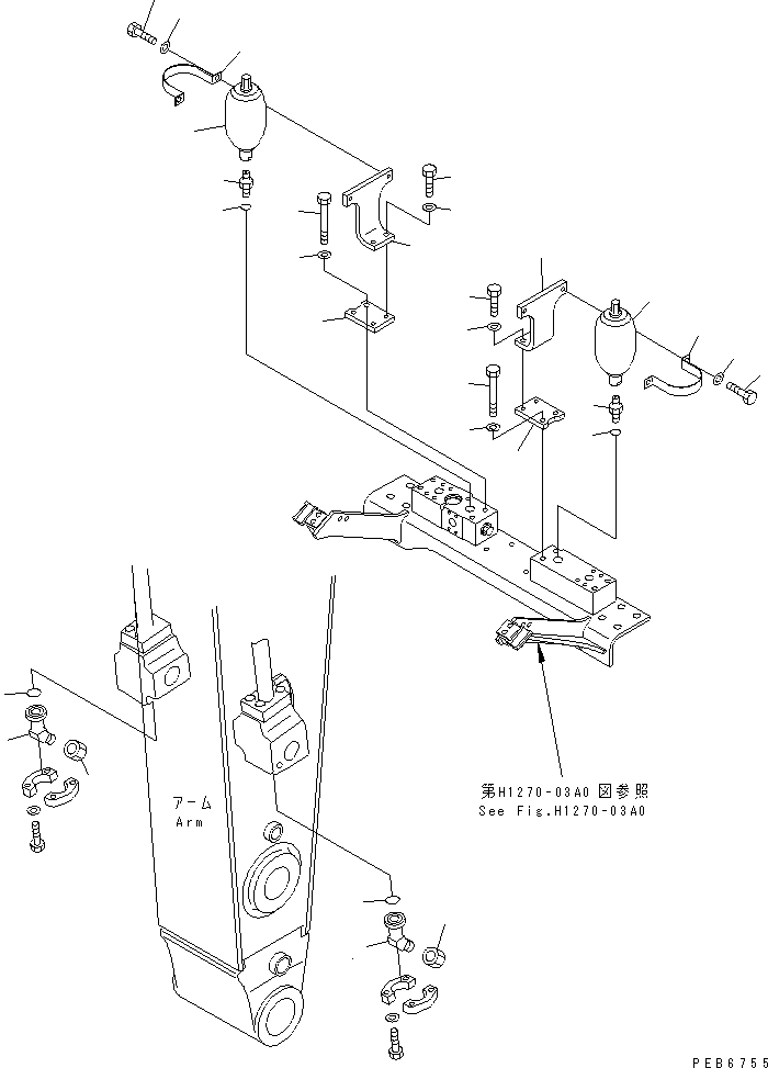Komatsu parts book diagram for PC350-6 S/N 10001-UP: BREAKER ADAPTER (FOR NIPPON PNEUMATIC)