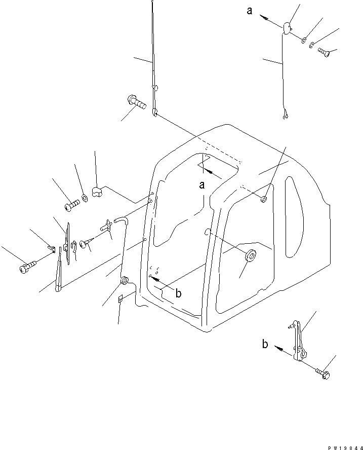 Komatsu parts book diagram for PC350-6 S/N 10001-UP: OPERATOR'S CAB (ELECTRICAL) (FOR POWER PULL UP WINDOW)(#10001-11999)