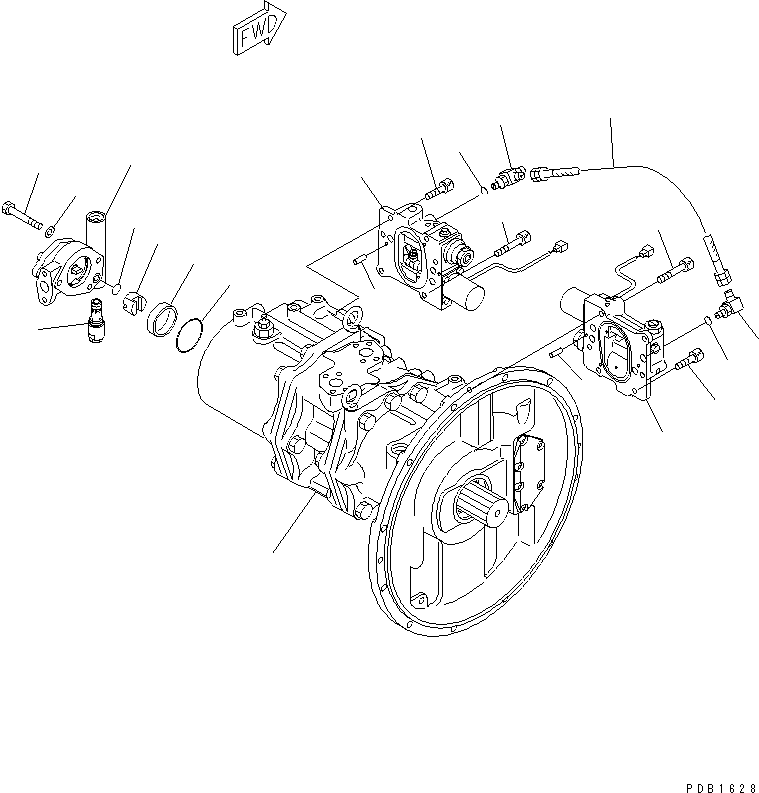 Komatsu parts book diagram for PC350-6 S/N 10001-UP: MAIN PUMP (1/9)(#10001-11999)