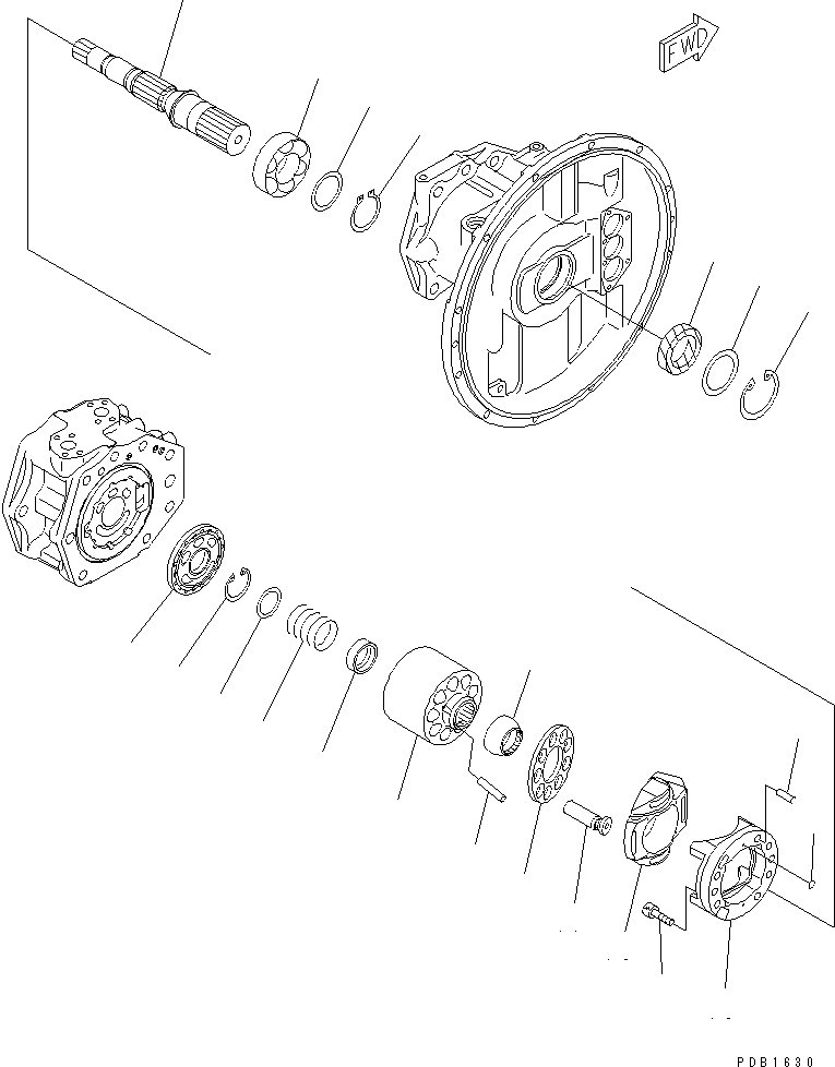 Komatsu parts book diagram for PC350-6 S/N 10001-UP: MAIN PUMP (3/9)(#10001-11999)