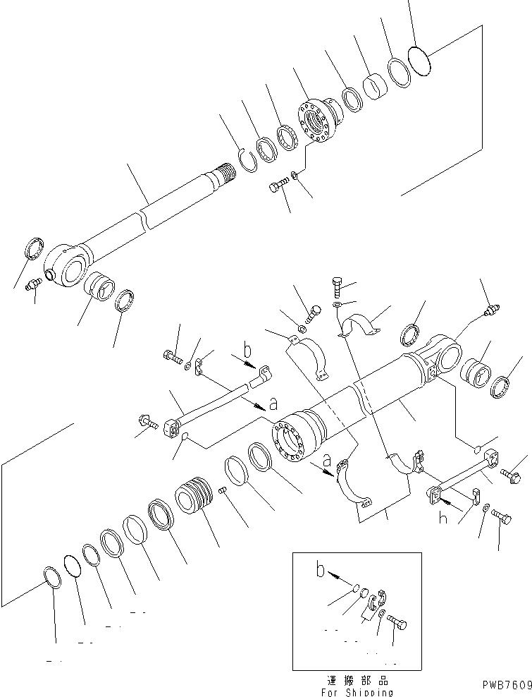 Komatsu parts book diagram for PC350-6 S/N 10001-UP: BUCKET CYLINDER(#12001-)
