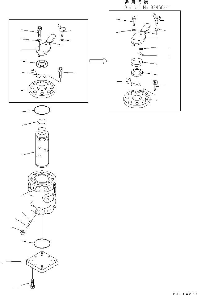 Komatsu parts book diagram for PC350-6 S/N 10001-UP: MULTI PATERN VALVE