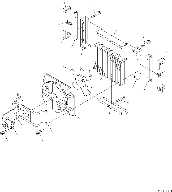 Komatsu parts book diagram for PC350-6 S/N 10001-UP: CONDENSER ASS'Y(#12001-)