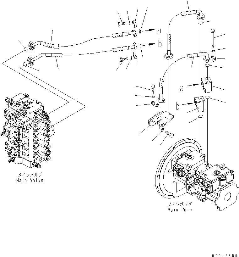Excavators Komatsu / PC350-7 S/N 20001-UP (Overseas Version)(pc350-7c) / DELIVERY PIPING(150150 : H0312-01A0)