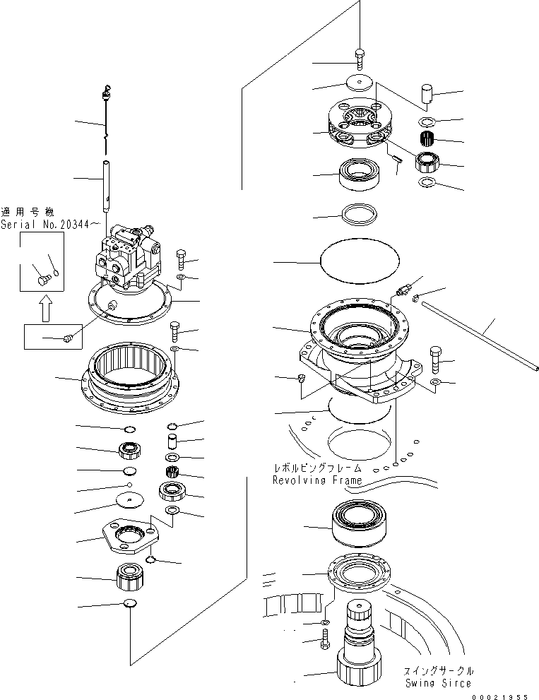 Excavators Komatsu / PC350-7 S/N 20001-UP (Overseas Version)(pc350-7c) / SWING MACHINERY(#20338-)(270030 : N1210-01A0A)