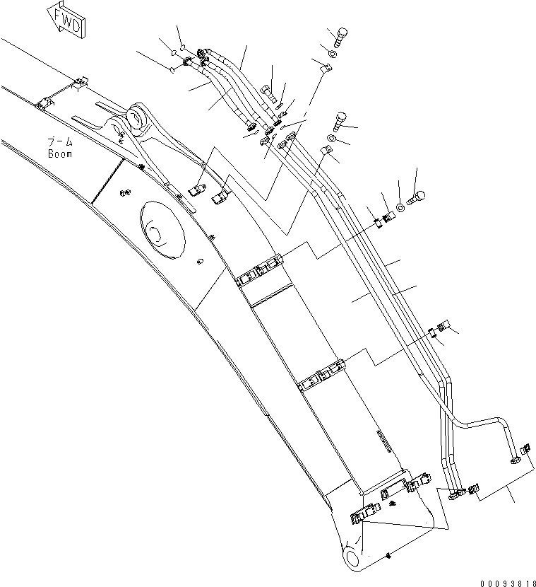 Excavators Komatsu / PC350-7 S/N 20001-UP (Overseas Version)(pc350-7c) / BOOM (ARM CYLINDER PIPING)(#26496-)(360050 : T1110-02A0A)