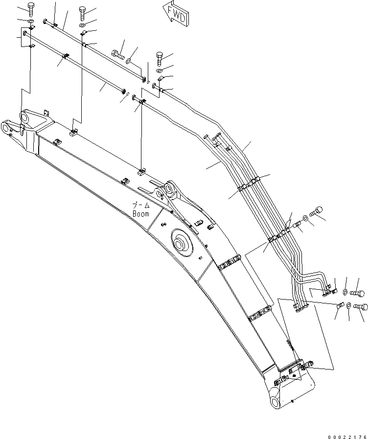 Excavators Komatsu / PC350-7 S/N 20001-UP (Overseas Version)(pc350-7c) / BOOM (BUCKET CYLINDER PIPING)(#20373-)(360080 : T1110-04A0A)