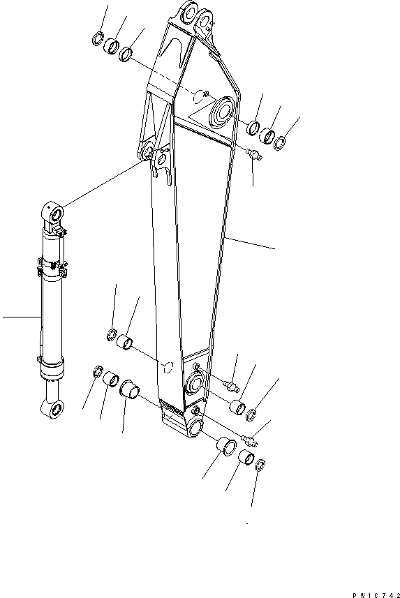 Excavators Komatsu / PC350-7 S/N 20001-UP (Overseas Version)(pc350-7c) / ARM (3.2M) (HEAVY DUTY)(#20001-20453)(360190 : T1200-01A0)