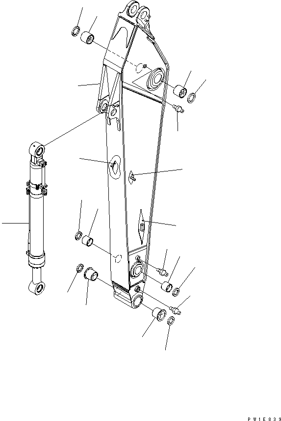 Excavators Komatsu / PC350-7 S/N 20001-UP (Overseas Version)(pc350-7c) / ARM (3.2M) (HEAVY DUTY) (500 HOURS GREASING TYPE) (FOR ADDITIONAL PIPING)(360260 : T1200-01A6)