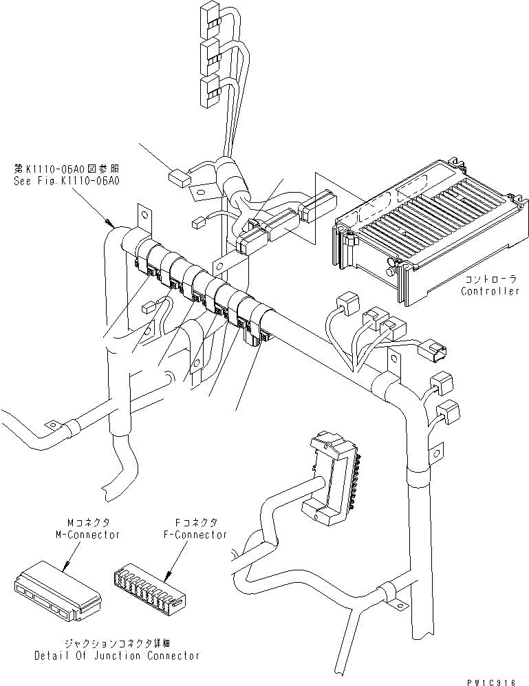 Excavators Komatsu / PC350-7 S/N 20001-UP (Overseas Version)(pc350-7c) / WIRING HARNESS (JUNCTION CONNECTOR) (FOR SUPPLY)(480120 : Y1061-01A0)