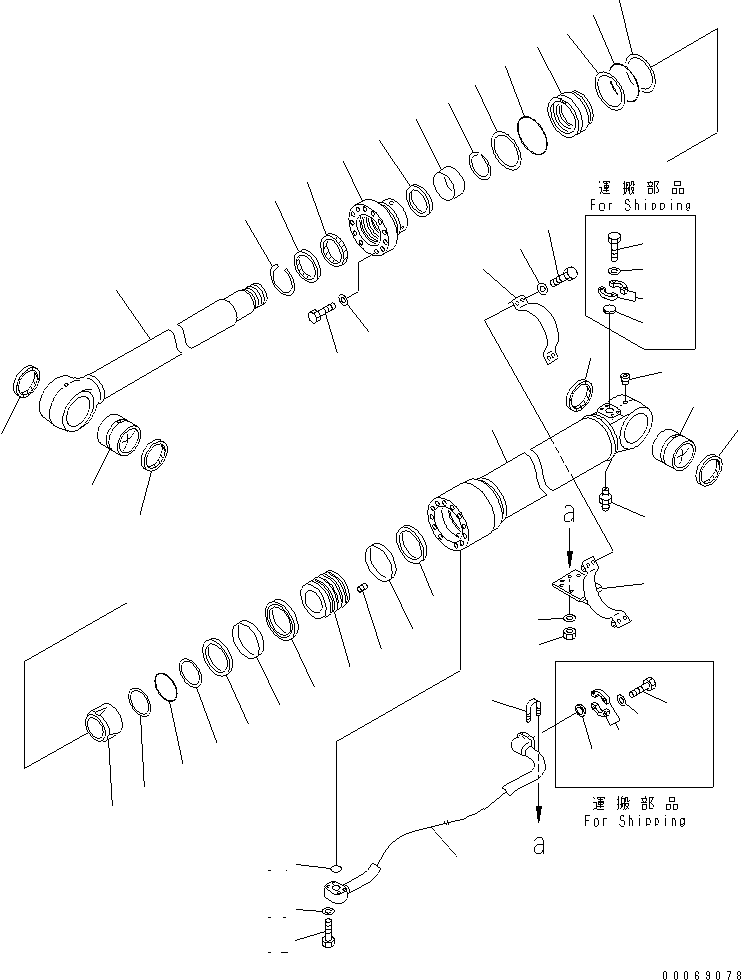 Excavators Komatsu / PC350-7 S/N 20001-UP (Overseas Version)(pc350-7c) / BOOM CYLINDER (FOR ANTI DROP VALVE)(#25386-)(480320 : Y1620-01A1A)
