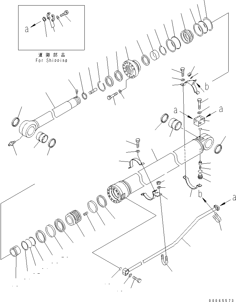Excavators Komatsu / PC350-7 S/N 20001-UP (Overseas Version)(pc350-7c) / ARM CYLINDER(#25386-)(480370 : Y1620-11A0B)