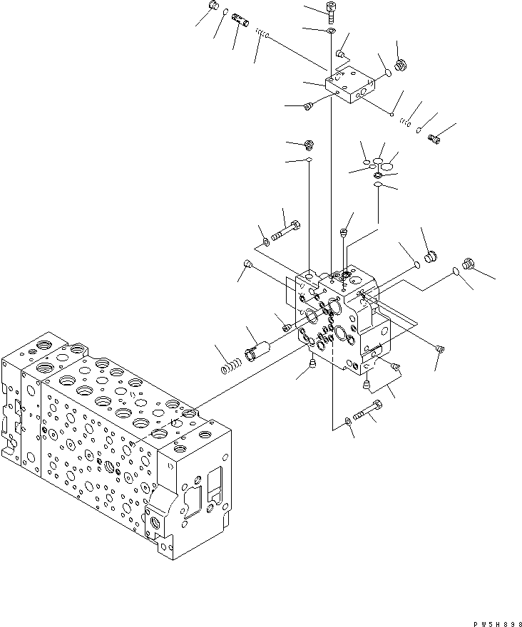 Excavators Komatsu / PC350-7 S/N 20001-UP (Overseas Version)(pc350-7c) / MAIN VALVE (14/20)(480630 : Y1662-14A0)