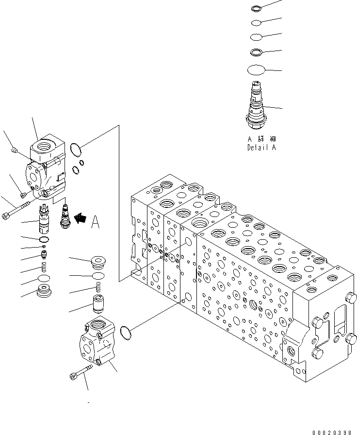 Excavators Komatsu / PC350-7 S/N 20001-UP (Overseas Version)(pc350-7c) / MAIN VALVE (2-ACTUATOR) (20/25)(481130 : Y1666-20A0)