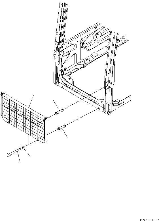 Excavators Komatsu / PC350LC-7-BA S/N 20001-UP(pc350l1r) / FRONT GUARD (HALF)(210410 : K0230-01A0)