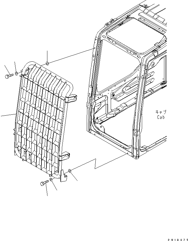 Excavators Komatsu / PC350LC-7-BA S/N 20001-UP(pc350l1r) / FRONT GUARD (FULL) (LEVEL-2)(210430 : K0230-01A2)