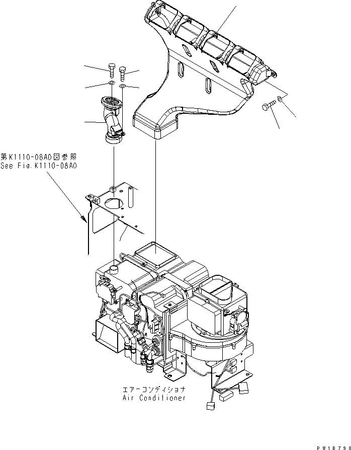 Excavators Komatsu / PC350LC-7-BA S/N 20001-UP(pc350l1r) / AIR CONDITIONER (REAR DUCT)(210540 : K0700-03A0)