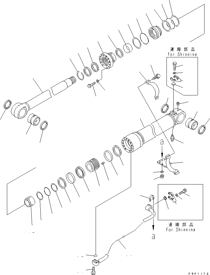 Excavators Komatsu / PC350LC-7-BA S/N 20001-UP(pc350l1r) / BOOM CYLINDER (FOR BURST VALVE)(480240 : Y1620-01A1)