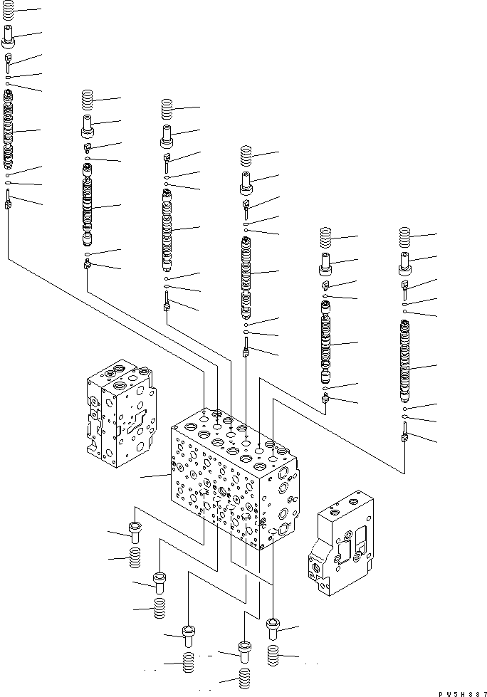 Excavators Komatsu / PC350LC-7-BA S/N 20001-UP(pc350l1r) / MAIN VALVE (1-ACTUATOR) (1/20)(480340 : Y1662-01A0)