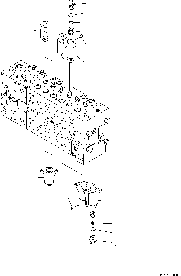 Excavators Komatsu / PC350LC-7-BA S/N 20001-UP(pc350l1r) / MAIN VALVE (2-ACTUATOR) (2/23)(480550 : Y1664-02A0)