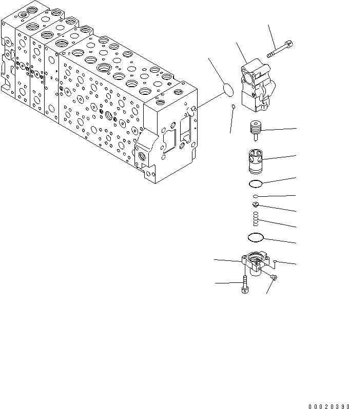 Excavators Komatsu / PC350LC-7-BA S/N 20001-UP(pc350l1r) / MAIN VALVE (3-ACTUATOR) (15/25)(480910 : Y1666-15A0)