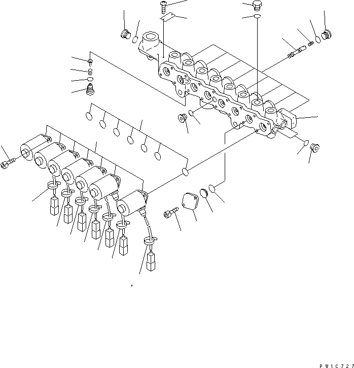 Excavators Komatsu / PC350LC-7-BA S/N 20001-UP(pc350l1r) / SOLENOID VALVE(#20001-20235)(481190 : Y1860-01A0)
