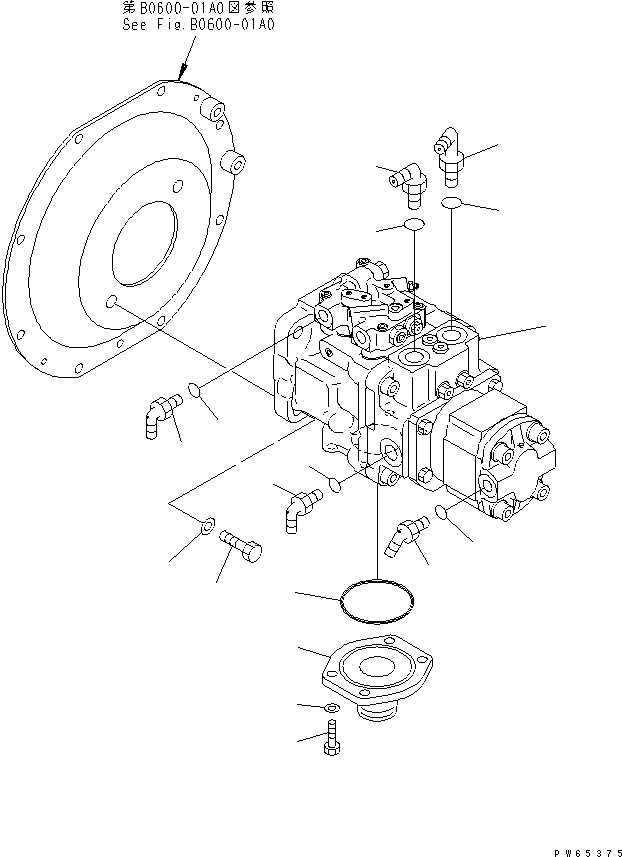 Excavators Komatsu / PC35MR-1 S/N 1001-UP(pc35mr-r) / MAIN PUMP (PUMP AND CONNECTOR)(#3240-)(150060 : H0210-01A0A)